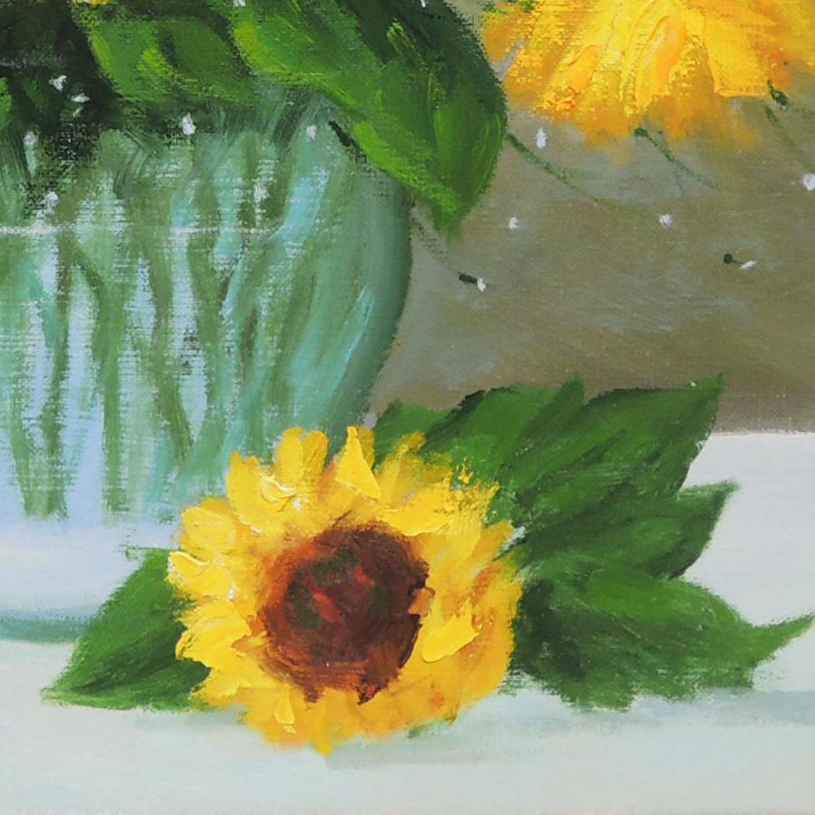 絵画 油絵 ひまわり F20号 （堀哲夫） 【肉筆】【油絵】【花】【大型
