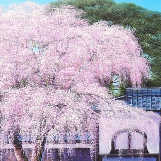 絵画 油絵 高台寺の桜 F30号 （木村由記夫） 【肉筆】【油絵】【日本の