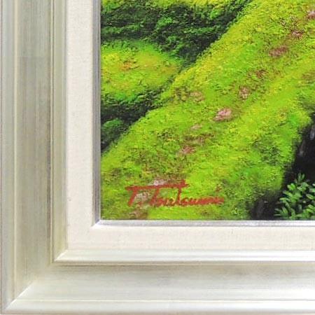 絵画 油絵 苔寺（西芳寺） F30号 （堤照男） 【肉筆】【油絵】【日本の