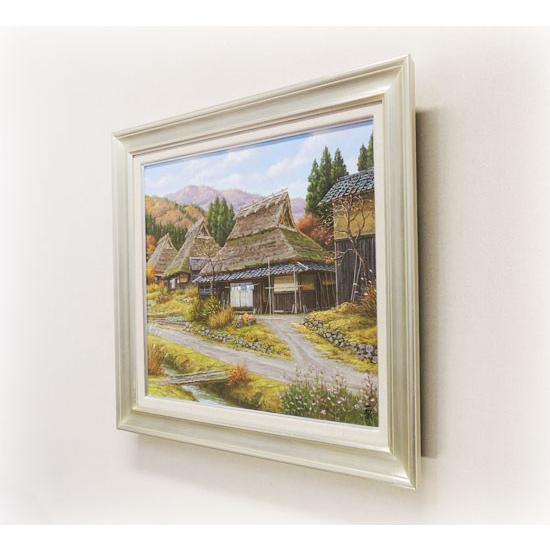 絵画 油絵 秋色京都美山 F20号 （猿渡一根） 【海・山】【肉筆】【油絵