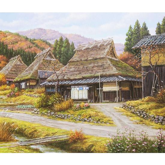 絵画 油絵 秋色京都美山 F20号 （猿渡一根） 【海・山】【肉筆】【油絵