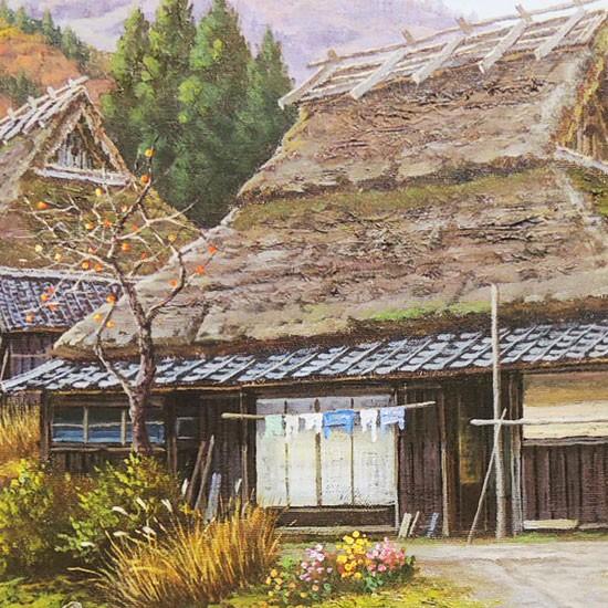 絵画 油絵 秋色京都美山 F20号 （猿渡一根） 【海・山】【肉筆】【油絵