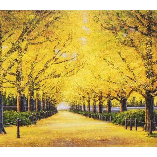 絵画 油絵 神宮外苑いちょう並木 F20号 (木村由記夫) 【肉筆 絵画 油絵 神宮外苑いちょう並木 F20号 (木村由記夫) 【肉筆