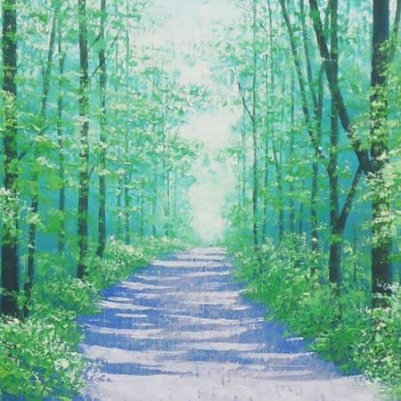 絵画 油絵 高原への道 F20号 (横山守)  【海・山】【肉筆】【油絵】【日本の風景】【大型絵画】の画像