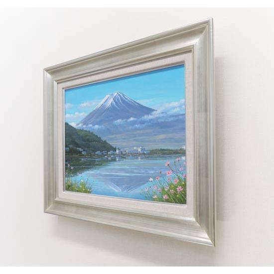 絵画 油絵 富士と河口湖 F30号 (関健造) 【海・山】【肉筆 絵画 油絵 富士と河口湖 F30号 (関健造) 【海・山】【肉筆