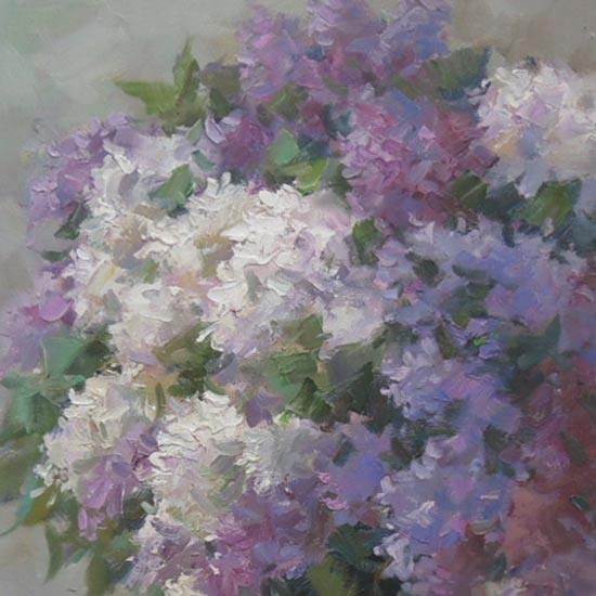 絵画 油絵 ライラック F30号 （堀哲夫） 【肉筆】【油絵】【花】【大型
