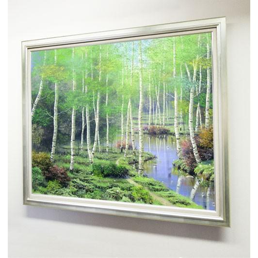 絵画 油絵 白樺林 F50号 (早瀬遼) 【海・山】【肉筆】【油絵 絵画 油絵 白樺林 F50号 (早瀬遼) 【海・山】【肉筆】【油絵