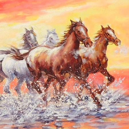 絵画 油絵 駆ける F50号 (鈴木満雄) 【海・山】【肉筆】【油絵 絵画 油絵 駆ける F50号 (鈴木満雄) 【海・山】【肉筆】【油絵