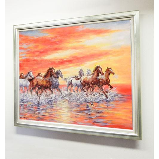 絵画 油絵 駆ける F50号 (鈴木満雄) 【海・山】【肉筆】【油絵 絵画 油絵 駆ける F50号 (鈴木満雄) 【海・山】【肉筆】【油絵