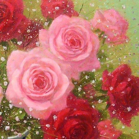 絵画 油絵 ばら F50号 (日野皖) 【肉筆】【油絵】【花】【大型 絵画 油絵 ばら F50号 (日野皖) 【肉筆】【油絵】【花】【大型