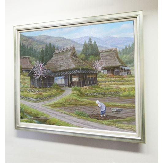 絵画 油絵 春の丹波路 F50号 (猿渡一根) 【海・山】【肉筆 絵画 油絵 春の丹波路 F50号 (猿渡一根) 【海・山】【肉筆