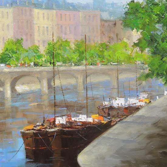 絵画 作者不詳 サイン入り 肉筆油絵 風景画 プライベートハーバー 絵画 作者不詳 サイン入り 肉筆油絵 風景画 プライベート