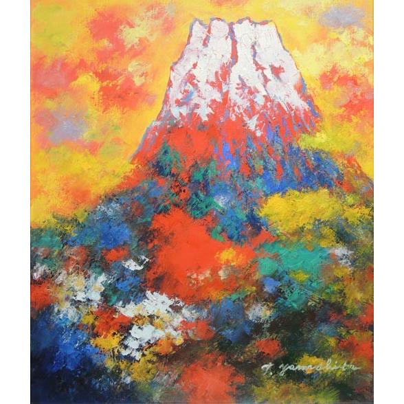 F 3『富士』油絵 楽天市場】「赤富士」谷口春彦 F6サイズ油彩画[油絵]（直筆