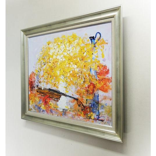 絵画 油絵 花とバイオリン F20号 (池田秀郎) 【肉筆】【油絵 絵画 油絵 花とバイオリン F20号 (池田秀郎) 【肉筆】【油絵