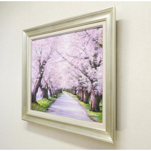 絵画 油絵 北上桜 F30号 （木村由記夫） 【肉筆】【油絵】【日本の風景