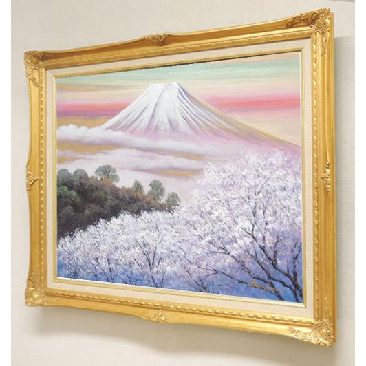 絵画　油絵　金富士と桜　F50号　（岡島哲夫）　【肉筆】【油絵】【富士】【日本の風景】【大型絵画】｜kakejiku｜10