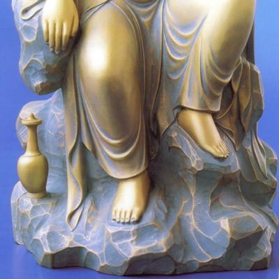 仏師 先崎栄伸 銅ブロンズ 金箔仕上『恵比寿』置物 共箱 定価68万円 仏教美術 S__32563230.jpg