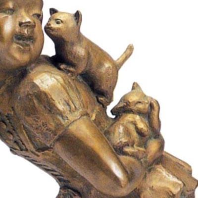 清河宗翠 たわむれ （ブロンズ像） : 掛け軸・絵画の専門店 掛軸堂画廊