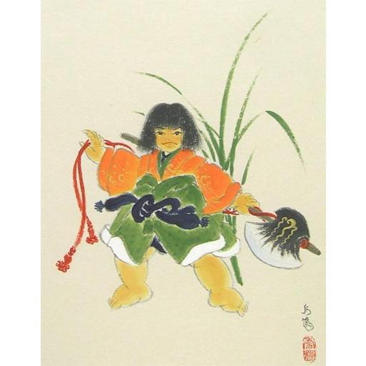 掛け軸　金太郎（西出香鶴）（掛軸小物なし）　　【掛軸】_1