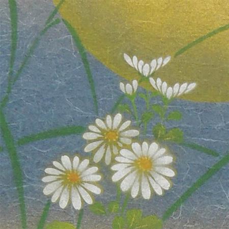 秋草に兎　うさぎ　寿拓銘　掛け軸　合わせ箱　書画、骨董品、美術品 秋草に兎 うさぎ 寿拓銘 掛け軸 合わせ箱 書画、骨董品、美術品