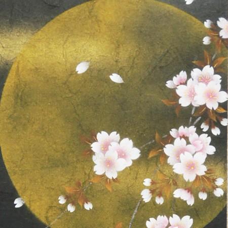掛け軸 夜桜 （南川康夫） 【掛軸】【半間床】【丈の短い掛軸】【春