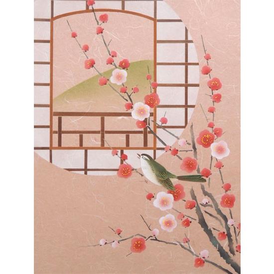 掛け軸 紅白梅 (南川康夫) （掛軸小物なし) 【掛軸】 : 掛け軸・絵画の
