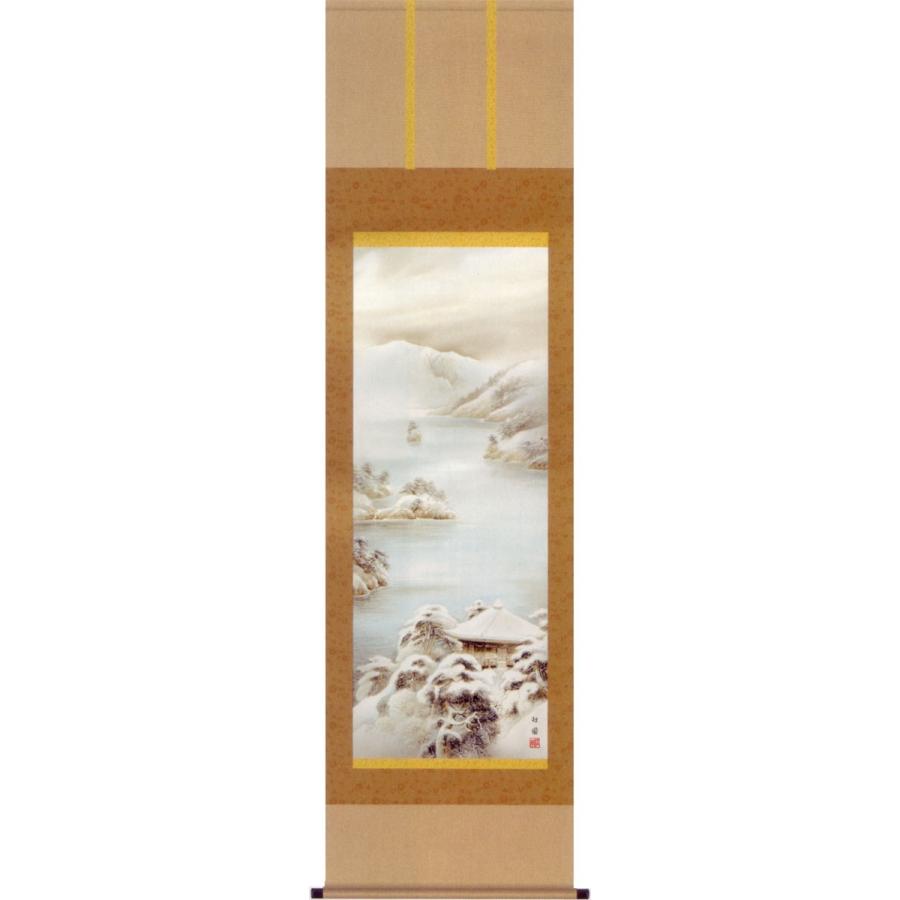 掛け軸 彩色山水 (有馬荘園) 掛軸 : 掛け軸・絵画の専門店 掛軸堂画廊