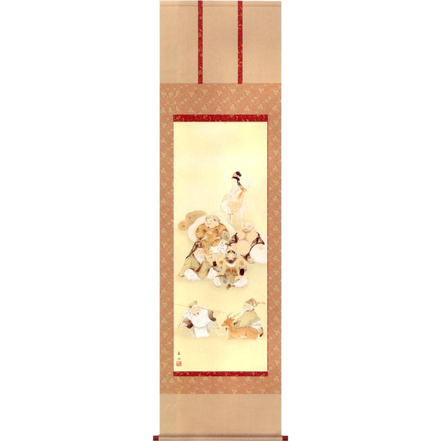 掛け軸　七福神　(榎本東山)　　掛軸