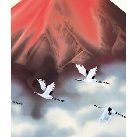 掛け軸「赤富士」 掛け軸「赤富士」 佐藤純吉 尺八横 サイズ:133×65cm 掛け軸 年中掛け