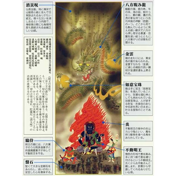 掛け軸 八方厄除不動龍 （江藤草淳） 掛軸 : 掛け軸・絵画の専門店