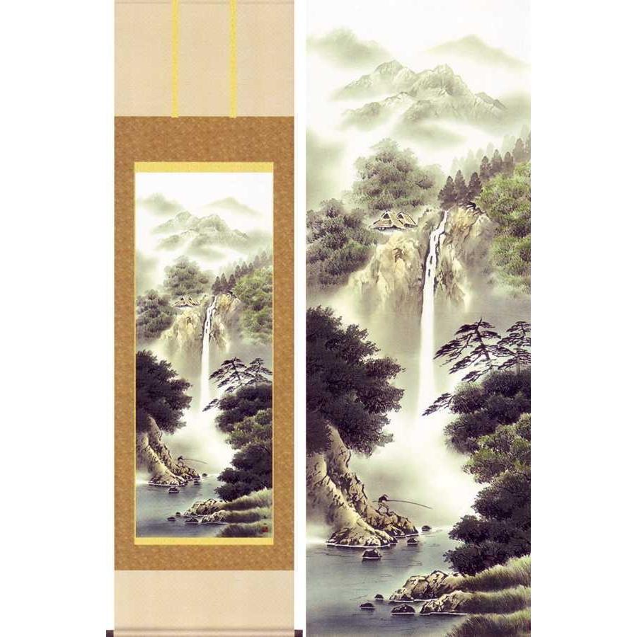 掛け軸　幽山渓谷　(鈴村秀山)　　掛軸