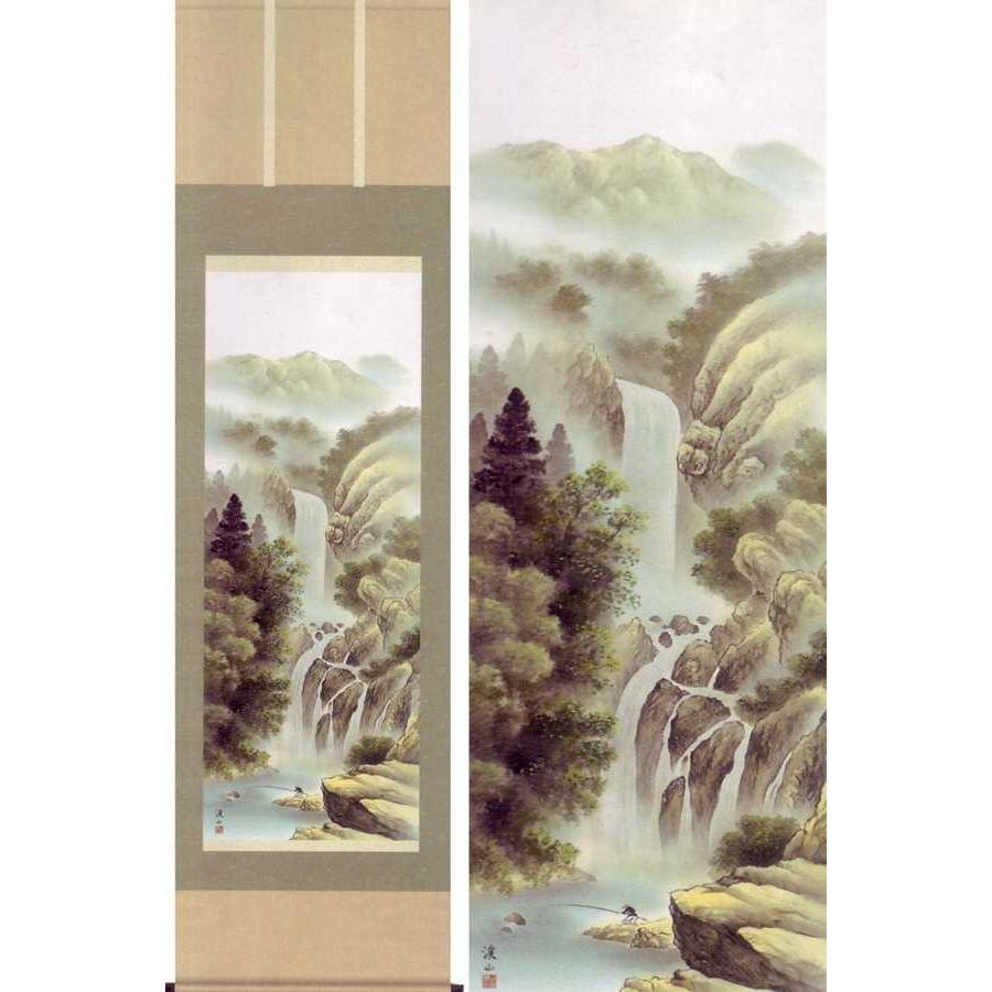 掛け軸 瀑布清洌 (伊藤渓山) 掛軸 : 掛け軸・絵画の専門店 掛軸堂画廊