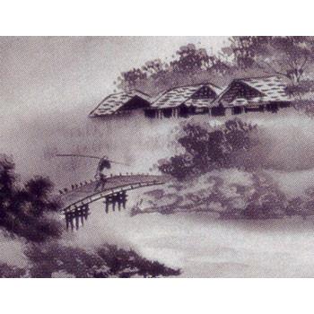 欄間額 水墨山水 (江本孝舟) 【欄間額】 : 掛け軸・絵画の専門店 掛軸