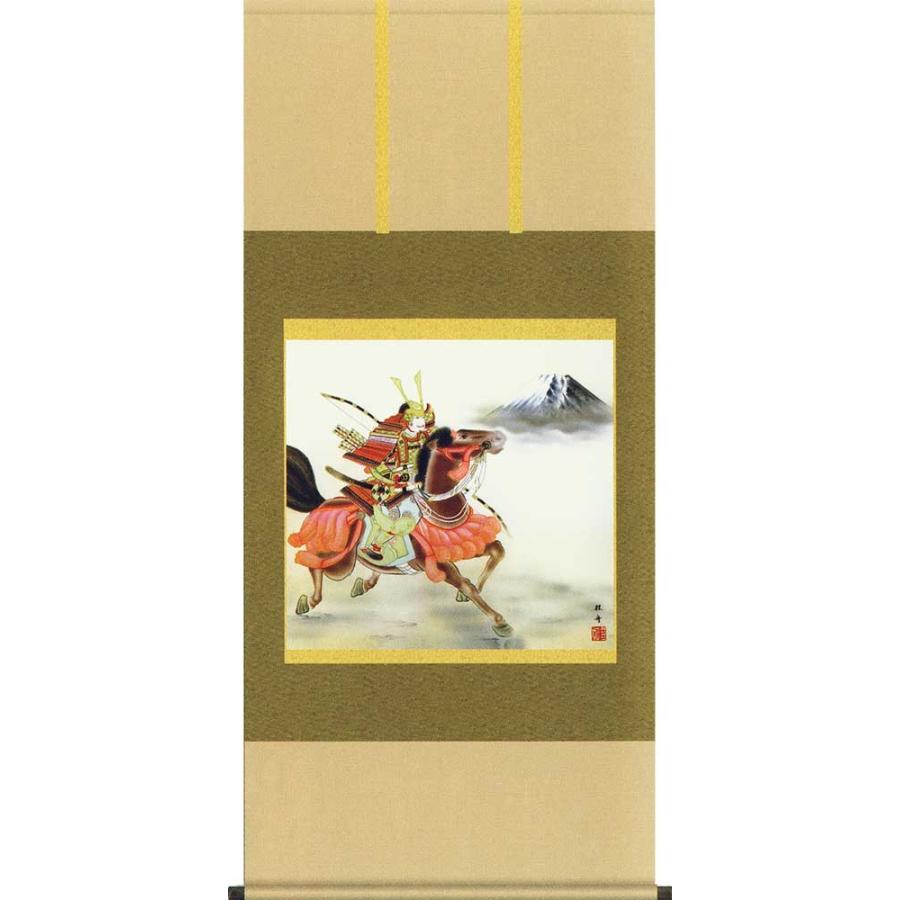 掛け軸　若武者　(長江桂舟)　　掛軸