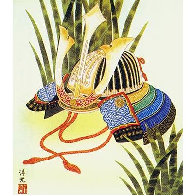 掛け軸 兜と菖蒲 (井川洋光) 掛軸 : 掛け軸・絵画の専門店 掛軸堂画廊