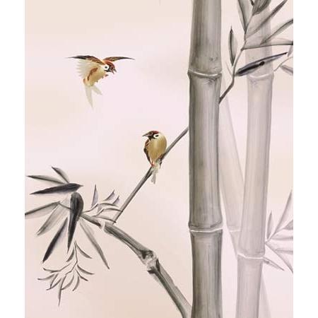掛け軸 竹に雀 (浮田秋水) 掛軸 : 掛け軸・絵画の専門店 掛軸堂画廊
