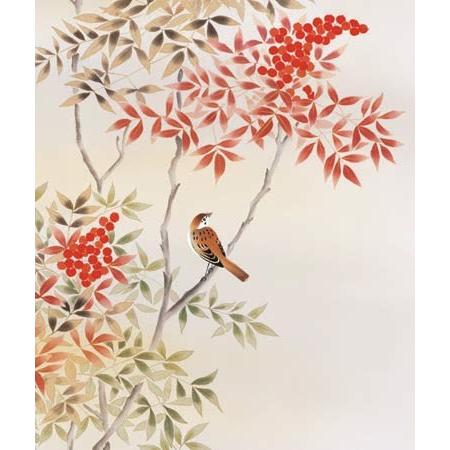 掛け軸 南天福寿 (長江桂舟) 掛軸 : 掛け軸・絵画の専門店 掛軸堂画廊