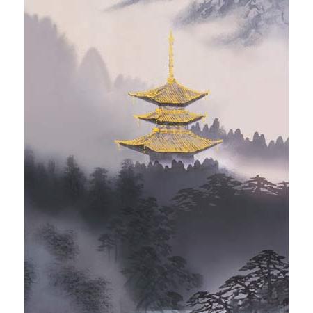 掛け軸　古都憧憬　(瀬田功舟)　　掛軸 【双華】