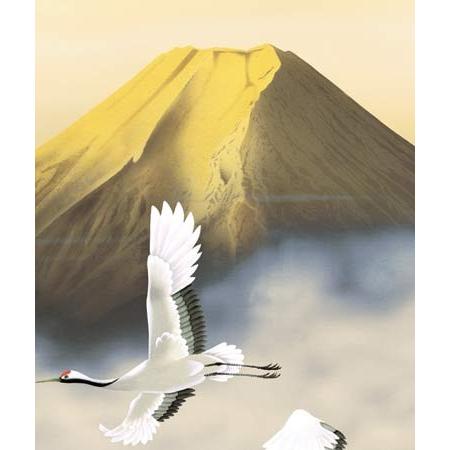掛け軸 金富士双鶴 (伊藤香句) 掛軸 : 掛け軸・絵画の専門店 掛軸堂 