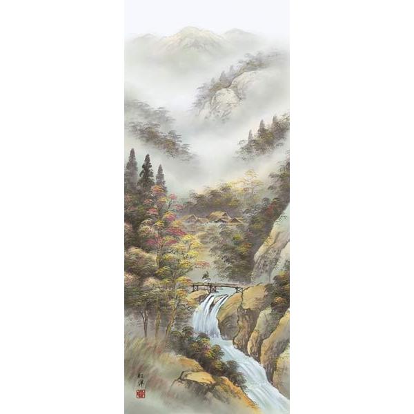 掛け軸 四季山水 (田口紅洋) 掛軸 : 掛け軸・絵画の専門店 掛軸堂画廊