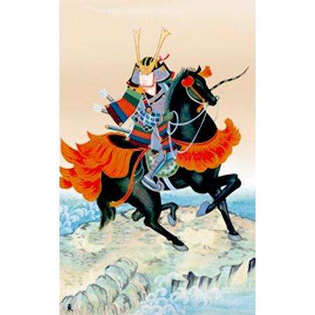 掛け軸 馬上武者 (榎本東山) 掛軸 : 掛け軸・絵画の専門店 掛軸堂画廊