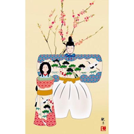 掛け軸 立雛 (森山観月) 掛軸 : 掛け軸・絵画の専門店 掛軸堂画廊