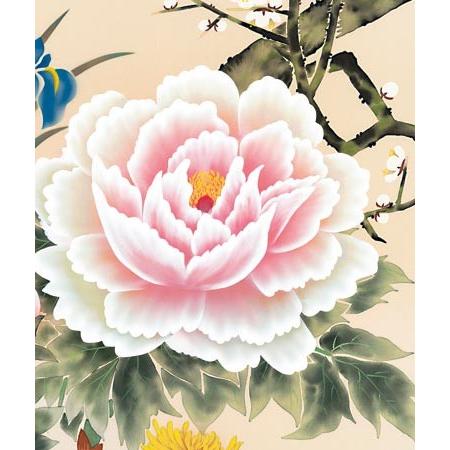掛け軸 四季花 (山村観峰) 掛軸 : 掛け軸・絵画の専門店 掛軸堂画廊