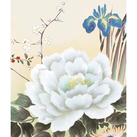 掛け軸 四季花 (高畠周峰) 掛軸 : 掛け軸・絵画の専門店 掛軸堂画廊