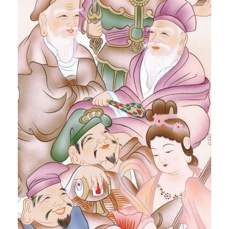 掛け軸 七福神 (長江桂舟) 掛軸 : 掛け軸・絵画の専門店 掛軸堂画廊