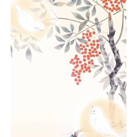 掛軸 雲鳳 絹本 消災南天　花鳥図 掛軸 花鳥画 冬掛け 南天 尺五 田村竹世 [KZ2A6-34D](代引き不可