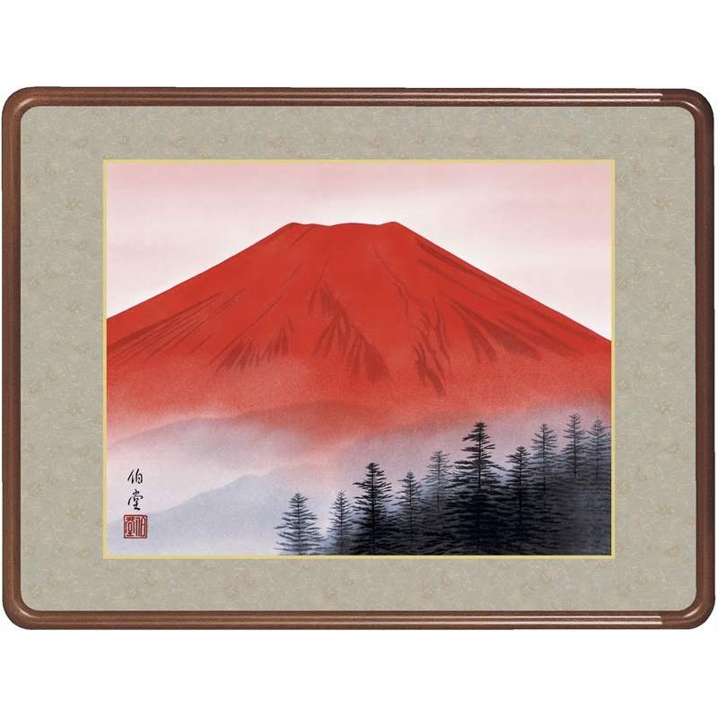 額装　赤富士　(小川伯堂)　