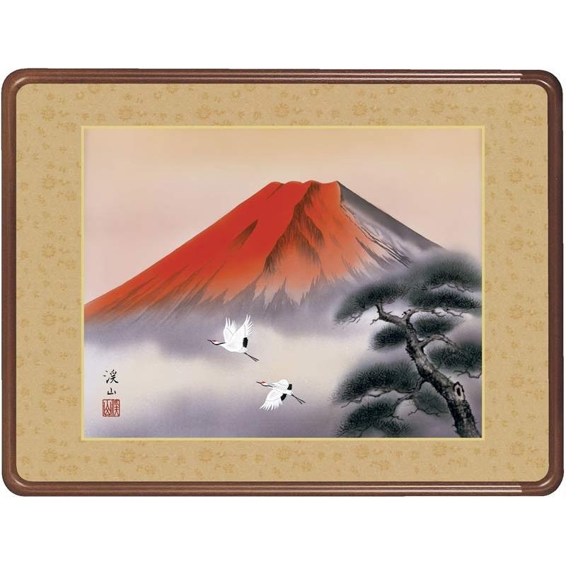額装 赤富士飛鶴 (伊藤渓山) : 掛け軸・絵画の専門店 掛軸堂画廊 額装 赤富士飛鶴 (伊藤渓山) : 掛け軸・絵画の専門店 掛軸堂画廊