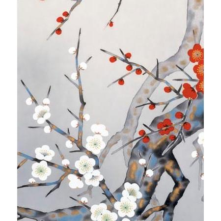 掛け軸「紅白梅」珠香 掛け軸 月下紅白梅 (清水玄澄) 掛軸 : 掛け軸・絵画の専門店 掛軸堂