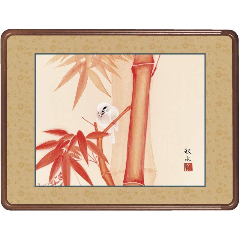 額装 朱竹に小鳥 (浮田秋水) : 掛け軸・絵画の専門店 掛軸堂画廊